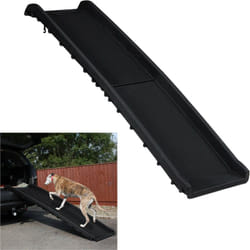 Relaxdays - Rampa da Auto per Cani, Pieghevole, Antiscivolo, Pedana per Bagagliaio, max.90 kg, Plastica, 156x40 cm, Nero