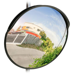 Relaxdays - Specchio Convesso 60 cm, Resistente Alle Intemperie, Infrangibile, Per Esterni & Interni, incl. Supporto, nero