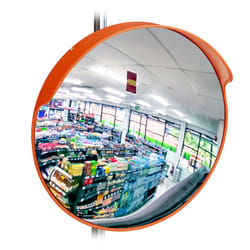 Relaxdays - Specchio Convesso Sicurezza 45 cm, Professionale, Infrangibile, Da Interno, Con Supporti per la Parete, rosso