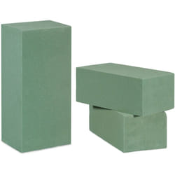 Relaxdays Spugna per Fiori Freschi, Set da 3, Floral Foam per Composizioni Floreali, per Matrimoni, 7,5x20x10 cm, Verde