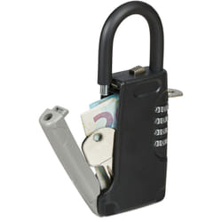 Relaxdays - Lucchetto Portachiavi con Combinazione a 4 Cifre, Cassetta Cassaforte di Sicurezza Keysafe per Esterni, Nera