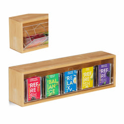 Relaxdays 4052025288464 scatola per tè Bamboo, Plastica