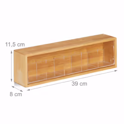 Relaxdays 4052025288464 scatola per tè Bamboo, Plastica - Vista aggiuntiva 6