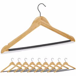 Portate ordine nel vostro armadio con queste pratiche stampelle caratterizzate dall’elegante fusione del bambù in legno natur ...