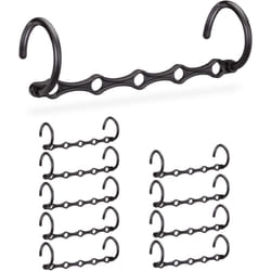Relaxdays - Grucce Multiple in Set da 10, per 5 Stampelle Singole, da Appendere Orizzontale o Verticale, l: 37 cm, Nere