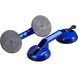 Relaxdays - Ventosa di Sollevamento Doppia, Set da 2, Alzavetri, Piastrelle & Pannelli, Max. 80 kg, ø 12 cm, Blu