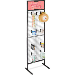 Espositore per Collane, Stand Portaoggetti, 10 Ganci per Blister, a Griglia, Acciaio, hlp 215x65,5x44,5, Nero - Relaxdays