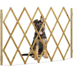 Relaxdays - Cancelletto di Sicurezza, Griglia Protettiva per Porte & Scale, l: max. 116,5 cm, h: 82,5 cm, Naturale