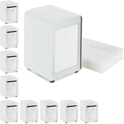Relaxdays - 10x Portatovaglioli da Bar, Retrò, Salviette Piccole, per Gelaterie, Caffè, Bistro, HxLxP: 15x9,5x11, Bianco