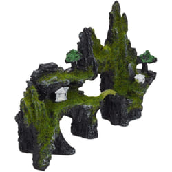 Relaxdays - Decorazione per Acquario, Scogliera, Aspetto Naturale, Nascondiglio, Accessori, 17 x 23,5 cm, nero-verde