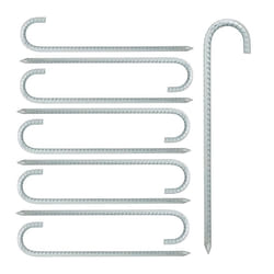 Picchetto di Ancoraggio, Set da 10, Lunghi, Puntali xl, Tende e Padiglioni, Acciaio Zincato, 38,5 cm, Argento - Relaxdays