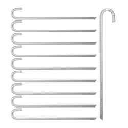 Picchetto di Ancoraggio, Set da 10, Puntali xl, Padiglioni e Trampolini, Acciaio Zincato, l: 45 cm, Argento - Relaxdays