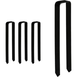 4 Picchetti, Fissaggio per Archi da Giardino per Rampicanti, Design a u, xxl, Acciaio, 30 x 6,5 x 2,5 cm, Nero - Relaxdays