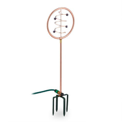 Gioco ad Acqua da Giardino, Irrigatore a Spirale, Paletti, 2in1, Innaffia e Arreda, Gittata 4-5 m, Rame Verde - Relaxdays