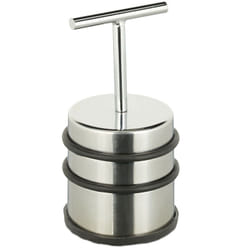 Relaxdays Fermaporta con Manico, Blocca Porta e Finestra, Rotondo e Alto, da Interno, Acciaio e Gomme, ∅ 7 cm, Argento