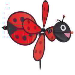 Relaxdays - Girandola-Coccinella a Vento, Puntale per Giardino, Decorazione da Balcone, 76,5 x 36,5 x 51,5 cm, Rossa Nera