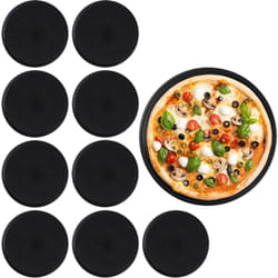 Relaxdays - Teglie per Pizza, Set da 10, Ruoto Rotondo & Antiaderente per Crostate, Acciaio al Carbonio, ∅ 32 cm, Nero