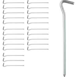 Picchetti, Set 24 Paletti Rotondi Lunghi 18 cm, Terreni Morbidi e Duri, Puntali in Ferro da Campeggio, Argento - Relaxdays