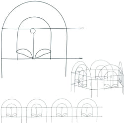 Relaxdays - Recinzione da Giardino, Set 5 Pareti per Cortile, Recinto Decorativo, Metallo, Design Antico, 34,5x245, verde