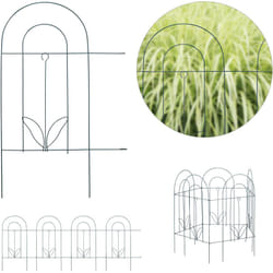 Relaxdays - Recinzione da Giardino, Set 5 Pareti per Cortile, Recinto Decorativo, Metallo, Design Antico, 62x244, verde
