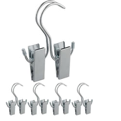 Relaxdays - Appendi Stivali, Set da 5 Mollette Appendiabiti, Doppia Clip, Gommati, per Stivaletti & Capelli, Ferro,argento