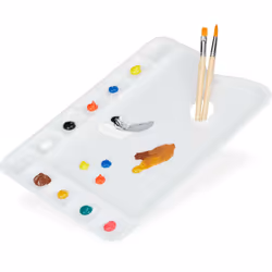 La prossima volta che prendete in mano il pennello, accompagnatelo anche con questa tavolozza bianca per i colori. Potete uti ...