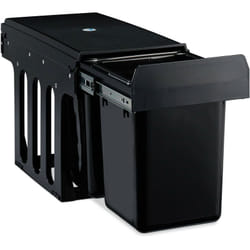 Pattumiera Estraibile con 2 Secchi, Bidoni Raccolta Differenziata Sotto Lavello, 2x 8 l, 35,5x25x47 cm, nero - Relaxdays