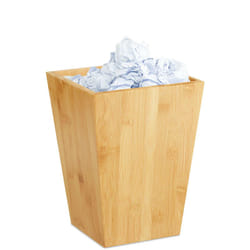 Relaxdays - Cestino Gettacarte, Rettangolare 6L, senza Coperchio, Bidone per Cameretta & Ufficio, per Scrivania, Naturale