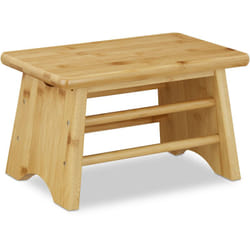 Relaxdays Sgabello Poggiapiedi in Bambù, fino a 100 kg, Appoggia Piedi Resistente Sgabellino 20 x 33 x 21,5 cm, Naturale