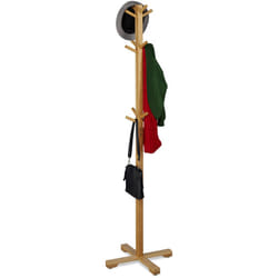 Relaxdays - Appendiabiti Alto ad Albero in Bambù con 12 Ganci, hlp: 180 x 50 x 50 cm, Color Legno Naturale