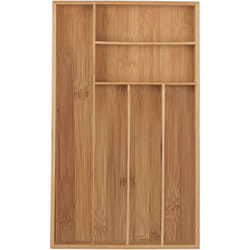 Portaposate da Cassetto in Bambù, 6 Scomparti, Divisore Posate e Utensili da Cucina, 5 x 27,5 x 46cm, naturale - Relaxdays