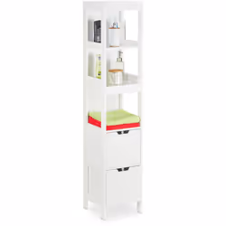 Crea più spazio nel tuo bagno con questo mobiletto a colonna. Sui 3 ripiani aperti e nei 2 cassetti c’è spazio a sufficienza  ...