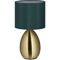 Relaxdays - Lampada da Tavolo, Luce con Funzione Touch Regolabile, Moderna, 3 Livelli, E14, HxD: 33,5 x 18 cm, Ottone