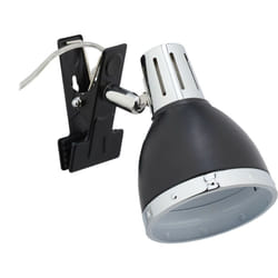 Relaxdays - Lampada con Clip Direzionabile, Luce da Lettura con Pinza da E14 per Camera & Ufficio, da Scrivania, Nero