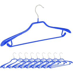 Relaxdays - Grucce per Completi, Set da 10, Spalline Larghe Antiscivolo Stampelle con Rivestimento in Gomma, 45 cm, Blu