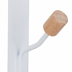 Relaxdays 10032629 Interno Gancio da parete Bamboo, Bianco 5 pz