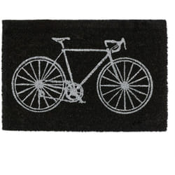 Relaxdays - Zerbino Ingresso Casa, 40x60 cm, Tappeto "bici" Antiscivolo in Fibra di Cocco, Indoor e Outdoor, nero