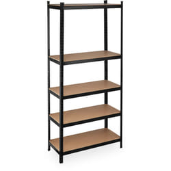 Scaffale in Metallo xl, 1325 kg Capacità di Carico, 220x100x45 cm, Scaffalatura Alta Portata, 5 Ripiani, Nero - Relaxdays