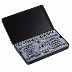 Set per filettatura in dettaglio - Valigetta HLP: 2,5x25x15,5 cm ca. - Giramaschio HLP: 1x20x2 cm ca. - Porta matrice HLP: 1, ...