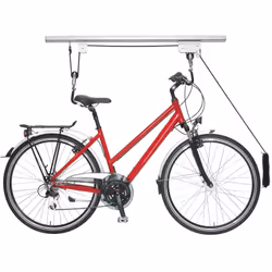 Con questo portabici dasoffitto, la vostra bici troverà il suo posto anche nelle stanze più piccole.Con la carrucola potete a ...