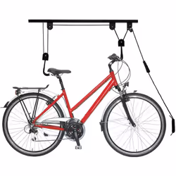 Con questo portabici dasoffitto, la vostra bici troverà il suo posto anche nelle stanze più piccole.Con la carrucola potete a ...