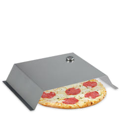Relaxdays - Inserto per Pizza bbq, con Termometro, Box Forno, Acciaio inox, 10x55,5x40 cm, Cover per Barbecue, Argento