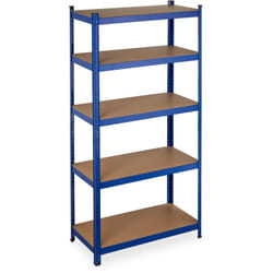 Relaxdays - Scaffale in Metallo, Capacità fino a 875 kg, 180x90x45 cm ca., Scaffalatura ad Alta Portata da 5 Ripiani, Blu