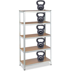 Relaxdays Scaffale in Metallo, Capacità 1325 kg, 180x90x45 cm, 5 Ripiani, Dispensa, Garage & Officina, Acciaio, Zincato