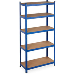 Scaffale in Metallo, Capacità fino a 875 kg, 180x90x40 cm ca., Scaffalatura ad Alta Portata da 5 Ripiani, Blu - Relaxdays