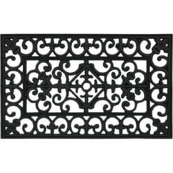 Relaxdays - Tappeto di Gomma da Esterno, 75x45cm, Antiscivolo, Zerbino Ingresso, Porta di Casa, Interni, Ornamentale, Nero