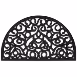 Questo tappeto semicircolare in gomma resistente è ideale per esterni, ad esempio sul balcone o davanti alla porta di casa, m ...