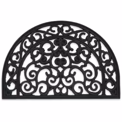 Questo tappeto semicircolare in gomma resistente è ideale per esterni, ad esempio sul balcone o davanti alla porta di casa, m ...