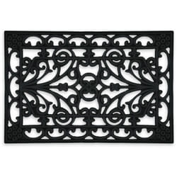 Relaxdays - Tappeto di Gomma da Esterno, 40x60cm, Antiscivolo, Zerbino Ingresso, Porta di Casa, Interni, Ornamentale, Nero