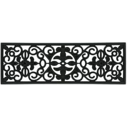 Relaxdays - Zerbino per Scale, Antiscivolo in Gomma, Base per Scalinate, Interno ed Esterno, Rettangolare 75 x 25 cm, Nero